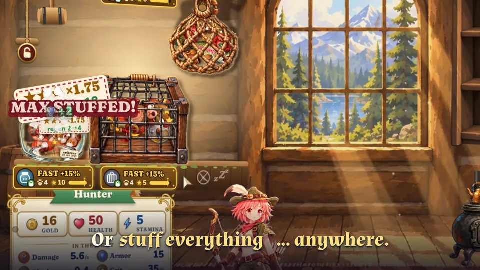 The Witch's coven of voodoo dolls, then the Hunter's jar of plushies, MAX STUFFED.